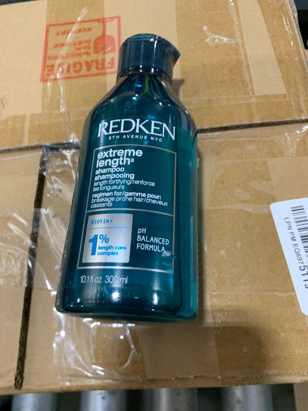 Photo 1 of Redken Extreme Length Shampoo For Damaged Hair - Prevents Breakage and Strengthens Hair, Infused With Biotin For Hair Growth, 10.1 Fl Oz
