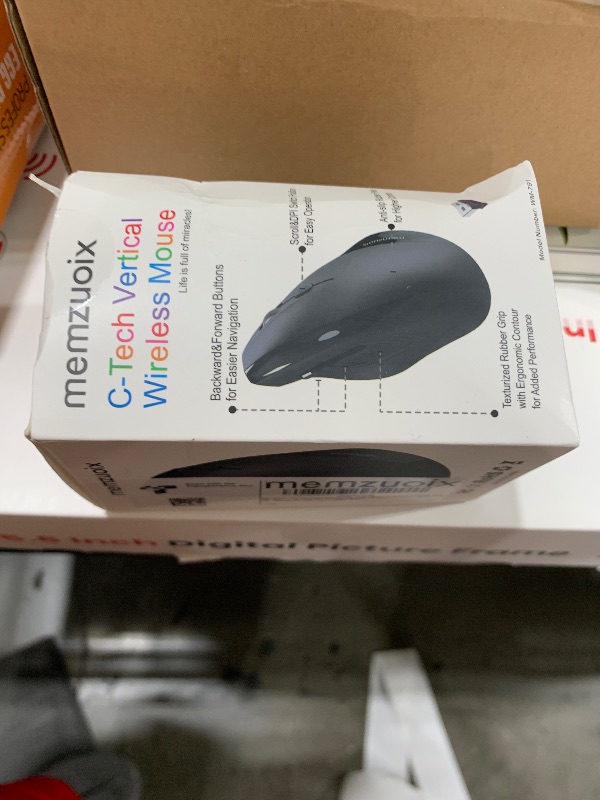 Photo 1 of memzuoix Wireless Ergonomic Mouse,Upgraded 2.4G Optical Cordless Mice with 800/1200/1600 DPI,Vertical Computer Wireless Mouse for Laptop,Mac,PC,Desktop (for Right Hand,Large)-Black