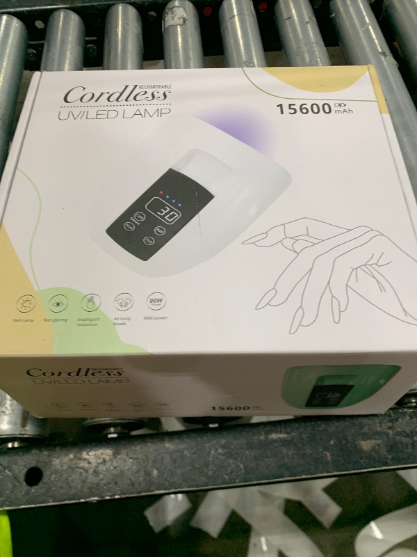 Photo 1 of 90W Professional Wireless Cordless Rechargeable UV LED Nail Lamp,Nail Lamp Gel Nail Curing Dryer Light for Nails with 45 Beads,4 Timer Setting LCD Display Nail Polish Machine (Black)