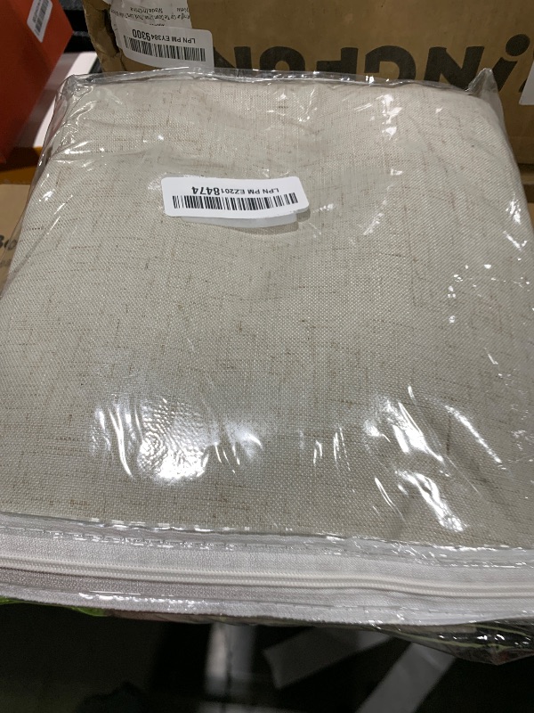Photo 1 of Guken Blue Linen Blackout Curtains 95 Inch Length 2 Panels Set for Living Room Bedroom Back Tab Thermal Insulated 100% Black Out Linen Drapes Room Darkening Window Curtains 95 Inches Long Dusty Blue