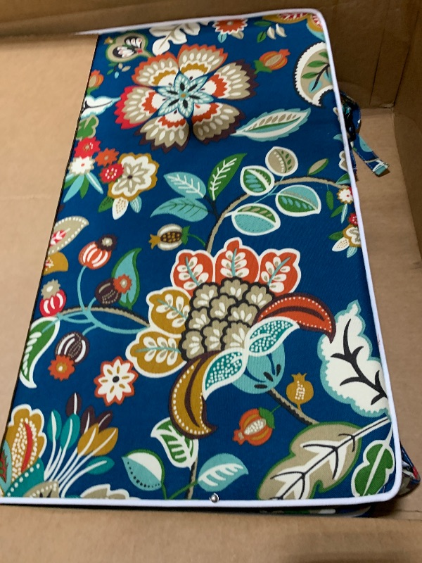 Photo 1 of LVTXIII Patio Chair Cushions 22"x22"x3", Water-Repellent Outdoor Seat Cushions for Patio Furniture, Square Chair Pads with Ties for Home Garden Decoration, Set of 2, Peacock Blue