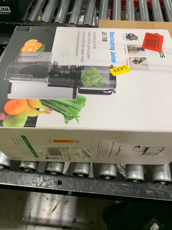 Photo 1 of Cold Press Juicer, 5.8" Wide Feed Chute Juice Extractor Machine with 400W, High Juice Yield, Slow Masticating Juicer for Whole Vegetables & Fruits, Metallic Silver