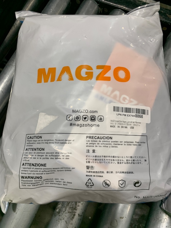Photo 1 of MAGZO Magnetic Screen Door, Fit Door Size 60 x 80 Inch, Actual Screen Size 62" x 81" Reinforced Screen Curtain Middle Opening Sliding Door Screen Mesh, Black