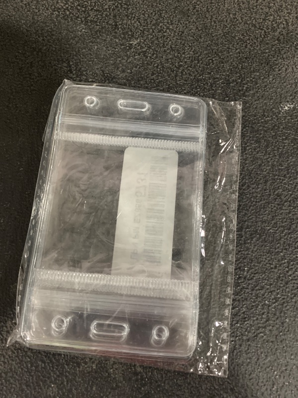 Photo 1 of 12 Pack Vertical ID Badge Holders Clear Plastic Waterproof Card Holder Resealable for Office Worker Teacher Nurse