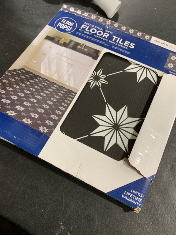 Photo 1 of FloorPops Rigel Peel & Stick Floor Tiles, Black