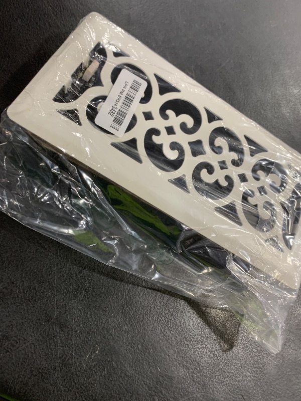 Photo 1 of Sierra Grates 4" x 10" Victorian Design Steel Floor Register in Glacier White Finish for Floor l- Decorative Air Vent Covers- Floor Register 4” x 10”