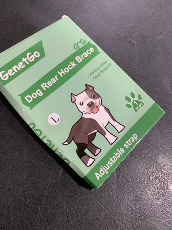 Photo 1 of GenetGo Dog Canine Rear Leg Hock Joint Brace Compression Wrap Brace Dog Leg Sleeve Protects Wounds Heals Prevents Injuries and Sprains Helps with Loss of Stability from Arthritis (Large)
