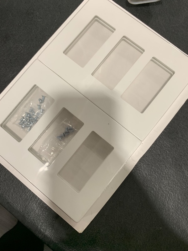 Photo 1 of CML Screwless Decorator Wall Plates, 3-Gang Wall Safe Outlet Cover, 4 Pack Hidden Screw Switch Plate, Standard Size 4.68”X 6.54”, Impact Resistant, White