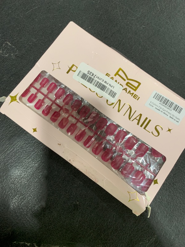 Photo 1 of FANDAMEI Press on Nails, 6 Colors Press on Nails Short, Glossy Cat Eye Nails Short Square, Natural Fake Nails for Women, with Nail Adhesive Tabs, Cat Eye Press on Nails Kit