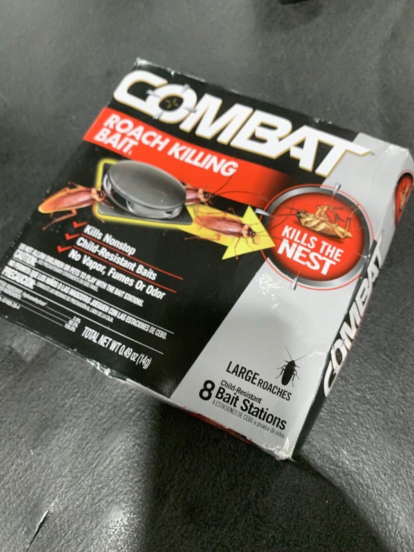 Photo 1 of Combat  Killing Bait, Roach Bait Station For Large Roaches, Kills The Nest, Child-Resistant, 8 Count,Insects