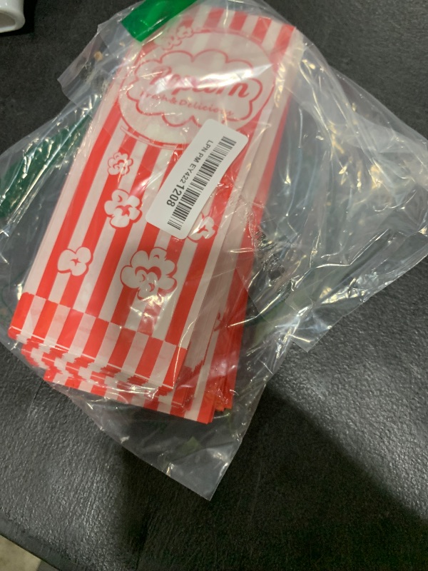 Photo 1 of 100PCS Popcorn Bags Individual Servings - MAQIHAN Disposable Paper Popcorn Bags Party Pop Corn Sleeves Bulk Carnival Halloween Snack Packs Gift Favor Treat bolsas para palomitas Movie Night Supplies