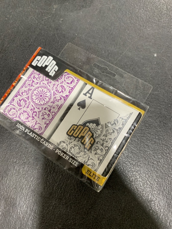 Photo 1 of Copag 1546 Design 100% Plastic Playing Cards, Poker Size (Standard) Purple/Grey Jumbo Index (1 Set)