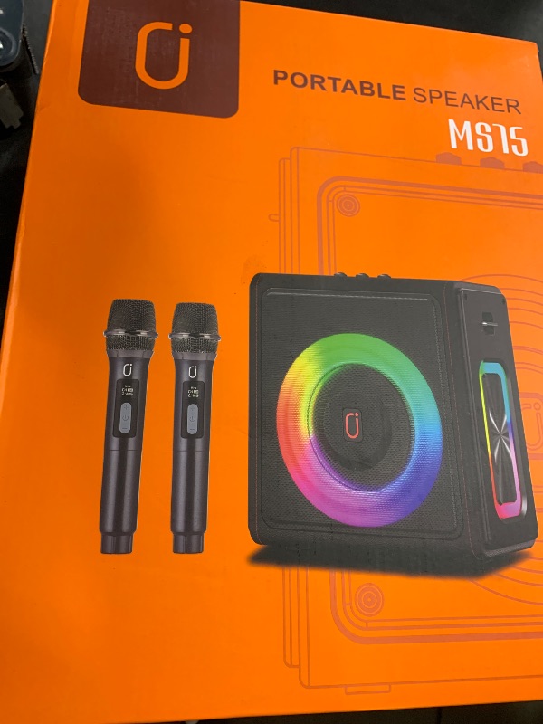 Photo 1 of Karaoke Machine, Portable Bluetooth 5.3 Speaker with 2 Wireless Microphones for Adults, PA System with Pitch Correction & Echo Adjustment, Supports TWS/TF Card/USB/AUX/Live/REC for Home Party (200W)