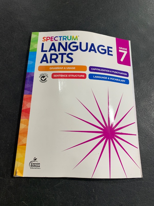Photo 1 of Spectrum Grade 7 Language Arts Workbook, ELA Middle School Books for Kids Ages 12-13 Covering Grammar, Vocabulary, Sentence Structure, Parts of Speech, and More, Classroom or Homeschool Curriculum