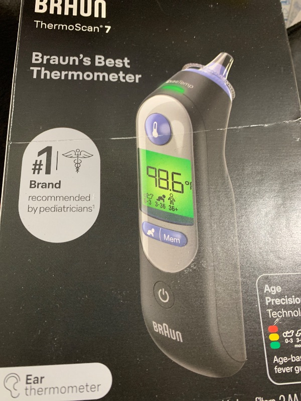 Photo 1 of Braun ThermoScan 7 Digital Ear Thermometer, Age-Adjusted Fever Guidance, Baby and Infant Friendly, No. 1 Brand Recommended by Pediatricians