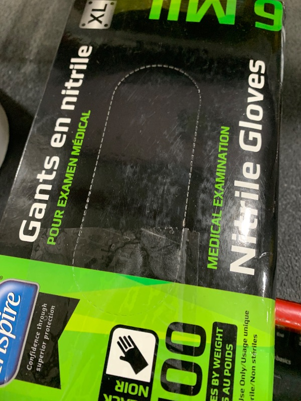 Photo 1 of Inspire Black Nitrile Gloves HEAVY DUTY 6 Mil Chemical Resistant Medical Cooking Cleaning Disposable Glove