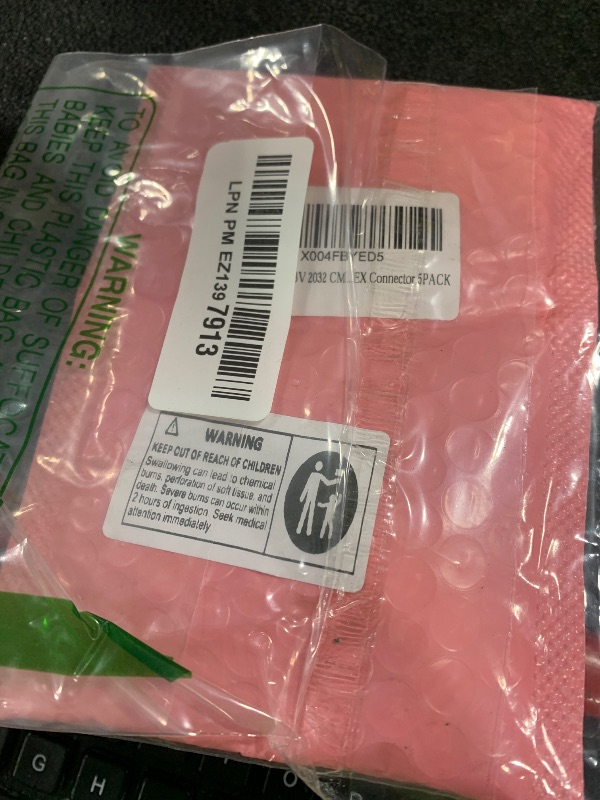 Photo 1 of QLQXQTy 3V 2032 CMOS Battery with Wire Leads and MOLEX Connector 5PACK