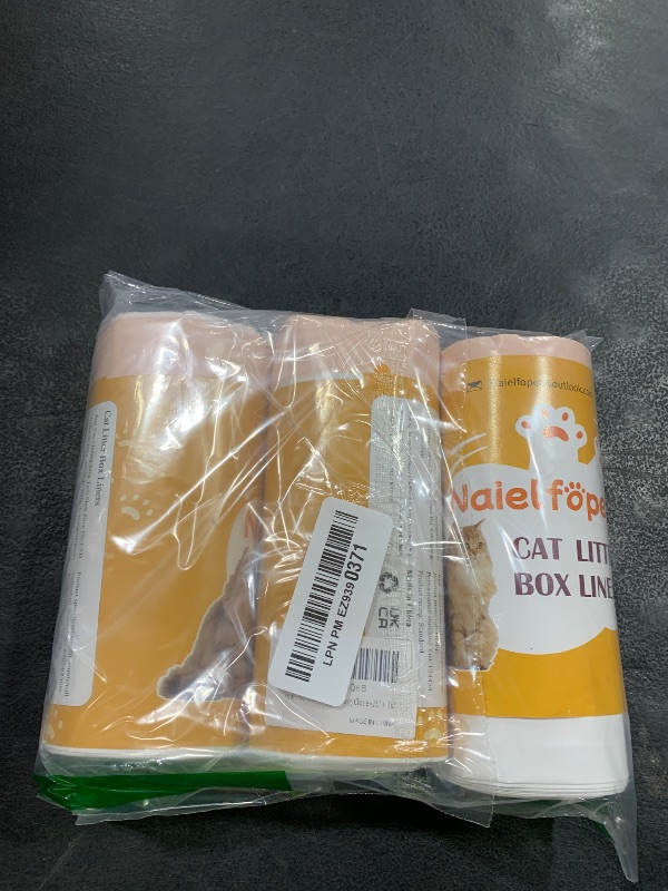 Photo 1 of Naielfopet 60 Count Cat Litter Box Robot 4 and 3 Waste Bags, 26" x 16" Thicken Durable Drawstring Litter Box Liners Poop Bags, 10~12 Gallons Self-Cleaning Automatic Litter Box Bags