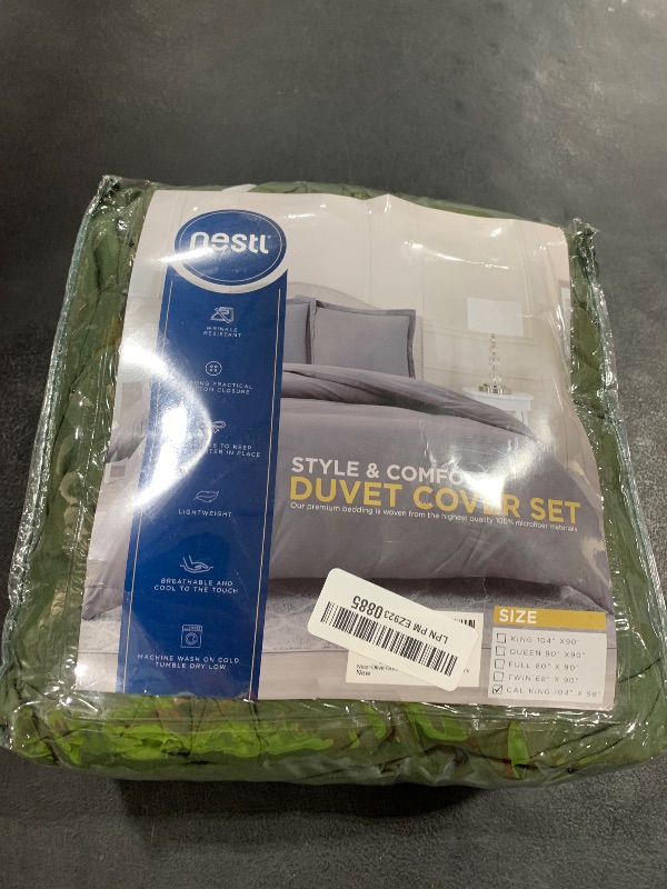 Photo 1 of Nestl Olive Green California King Duvet Cover Sets - Soft Double Brushed Cal King Duvet Cover, 3 Piece, with Button Closure, 1 Duvet Cover 104x98 inches and 2 Pillow Shams