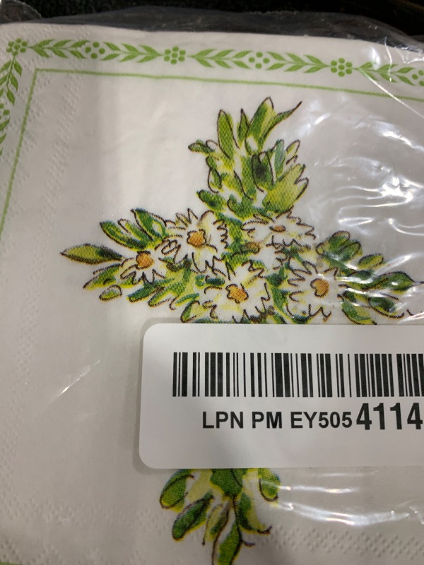 Photo 1 of IHR Ideal Home Range Cocktail Napkins Rosanne Beck Disposable 3-Ply Paper Party Napkin Pack, 5" x 5", Floral Cross, 20-Count