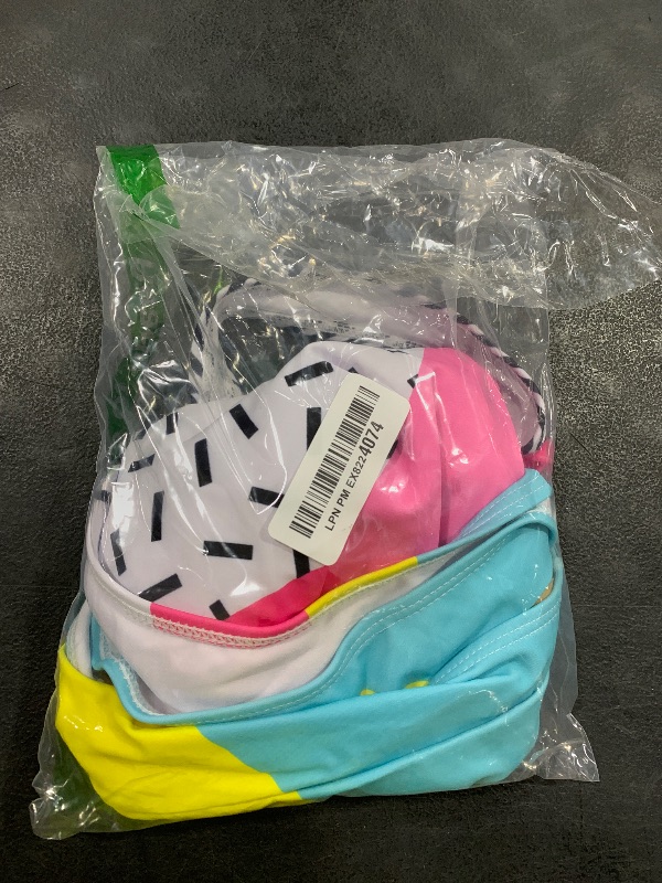 Photo 1 of MIAIULIA Women's Retro 80s/90s Inspired High Cut Low Back Padding One Piece Swimwear Bathing Suits Color Block Rose L
