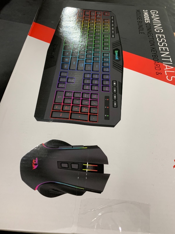 Photo 1 of Redragon S101M-KS Gaming Keyboard and Mouse Wireless with Tri-Mode, RGB Keyboard and 4800 DPI Gaming Mouse, 10 Independent Multimedia Keys for Wins, PC, Computer, Wireless S101 Ideal for Gamer