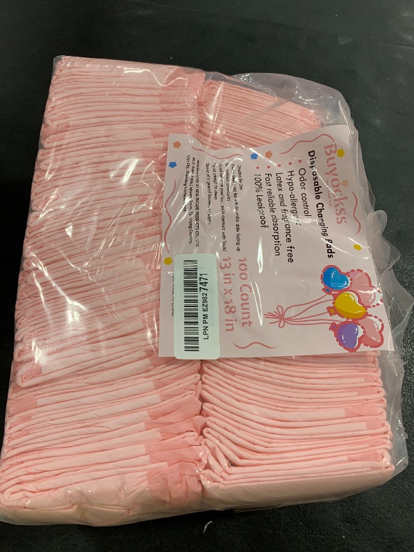 Photo 1 of Disposable Changing Pad Liners Pack of 100 Baby Incontinence Changing Pads Diaper UnderPads Ultra Soft Super Absorbent Waterproof Mat 13 x18 in