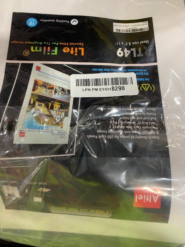 Photo 1 of RTL49-10 sheets of 8.5" x 11" - Translucent Backlit Film sheet/Backlight Film for all Inkjet printers & Laser Copiers, Specialized for LED Lightbox | LED Window Displays