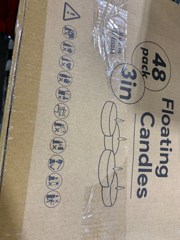 Photo 1 of 48 Pack White Floating Candles 3 inch Unscented Floating Candles for Centerpieces-10 Hours Long Burn Time-3” Floating Candle Bulk for Wedding Cylinder Vases