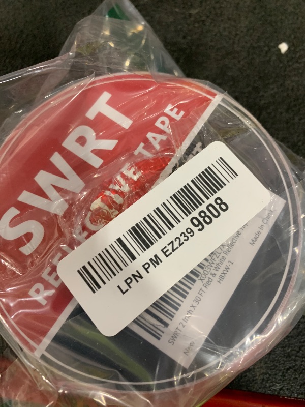 Photo 1 of SWRT 2 Inch X 30 FT Reflective Tape Outdoor Waterproof Red & White Reflective Tape Strong Adhesive Caution Hazard Warning Tape Reflector Conspicuity Tape for Trailer Sign