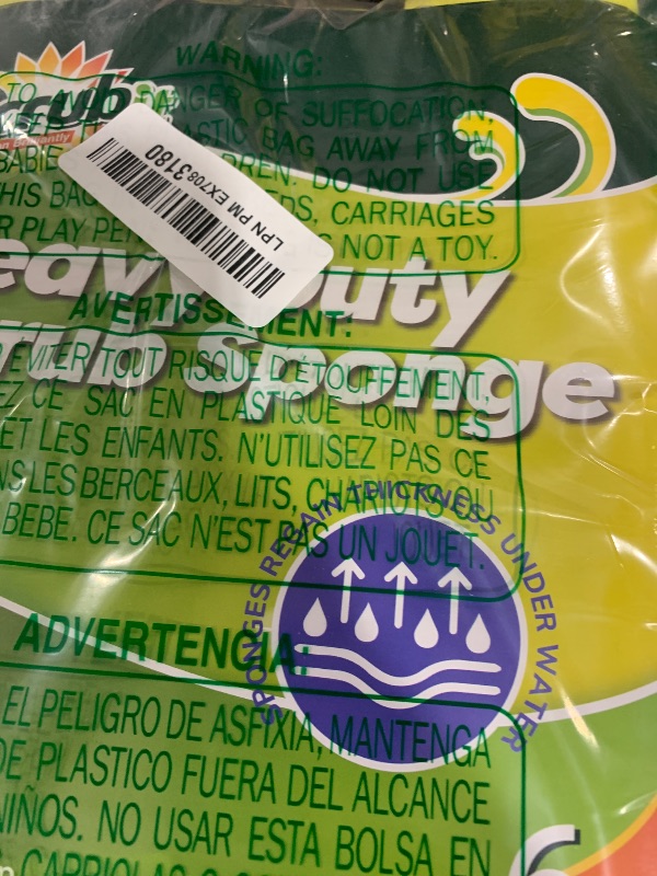 Photo 1 of (6 Pack) Heavy Duty Scrub Sponges by SCRUBIT – Kitchen Dish, Sink and Bathroom Cleaning Scrubber Sponge - with Non-Smell Scouring Pad