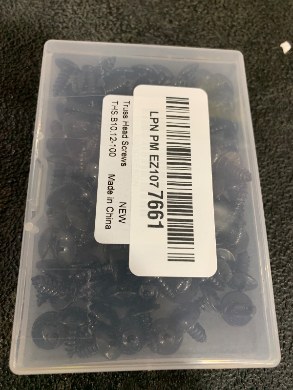 Photo 1 of #10 x 1/2" Truss Head Self Tapping Wood Screws Sheet Metal Screws, Black Finish, 304 Stainless Steel 18-8, 100 PCS