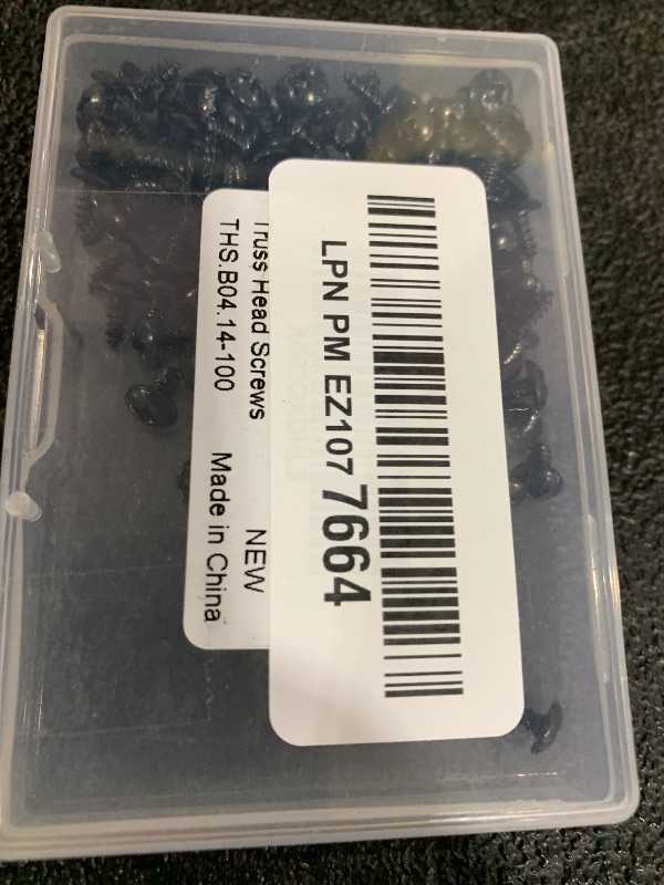 Photo 1 of #4 x 1/4" Truss Head Self Tapping Wood Screws Sheet Metal Screws, Black Finish, 304 Stainless Steel 18-8, 100 PCS