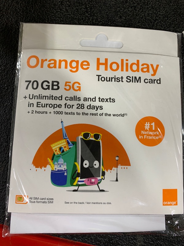 Photo 1 of 100GB 30 Day Orange Europe SIM Card, 120 Minutes Calls+1000 Texts to Worldwide. Fresh Stock, Upgraded Offer, 5G Network!