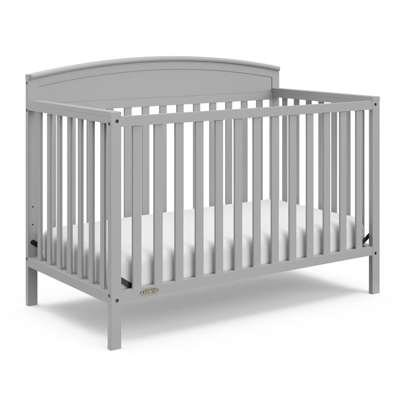 Photo 1 of Graco Benton 5-in-1 Convertible Crib (Pebble Gray) – GREENGUARD Gold Certified, Converts from Baby Crib to Toddler Bed, Daybed and Full-Size Bed, Fits Standard Full-Size Crib Mattress
