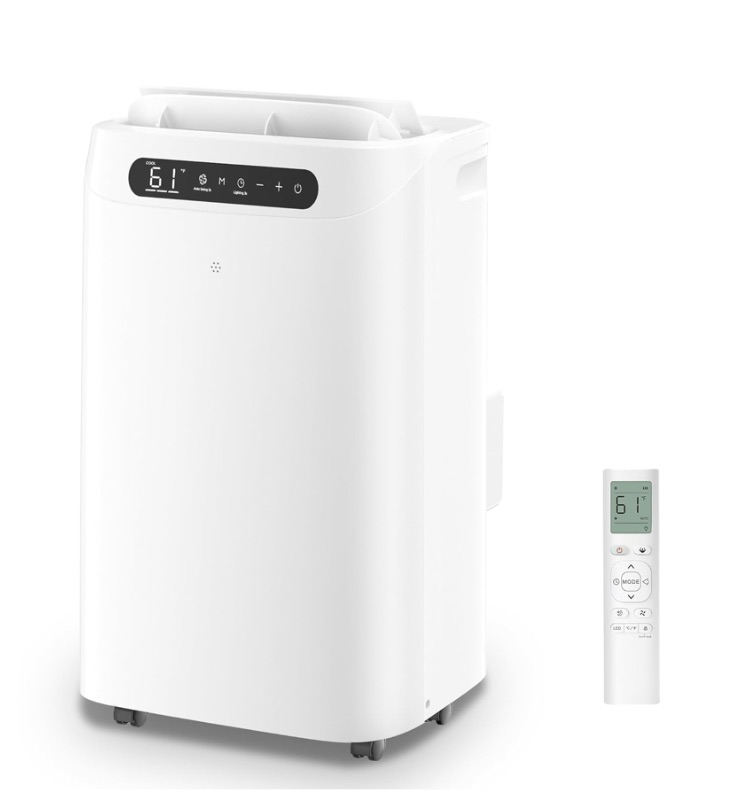 Photo 1 of 14000 BTU Portable Air Conditioners,Cools Up to 700 Sq.Ft,Portable AC Unit with Remote Control,Cooling,Fan,Dehumidification,Sleep Mode& Installation Kits for Large Rooms,White