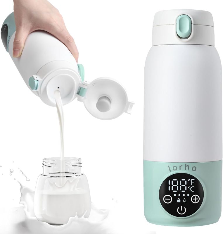 Photo 1 of Portable Baby Bottle Warmer, 17oz Large Capacity Bottle Warmer, Fast Breastmilk Water Warmer On The Go with LCD Display, 98-158°F Temperature Adjustment, for Vehicle, Car, Airplane Journey
