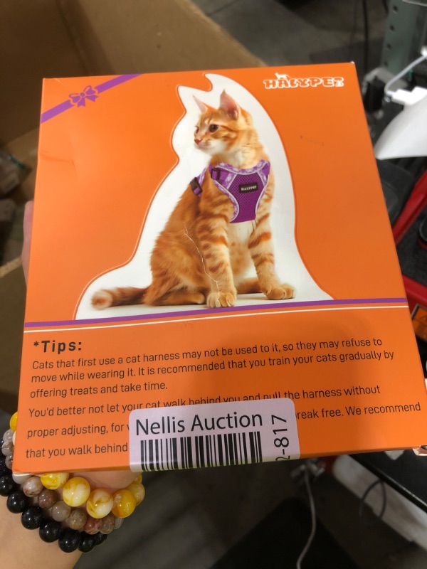Photo 1 of Halypet Cat Harness and Leash Set[MAX Safety 4th-Gen] Cute Escape Proof Vest Harness for Girl&Boy Cat Walking, Comfortable Adjustable Leash and Reflective Strips for Outdoor Kitten, S Inky Meowy