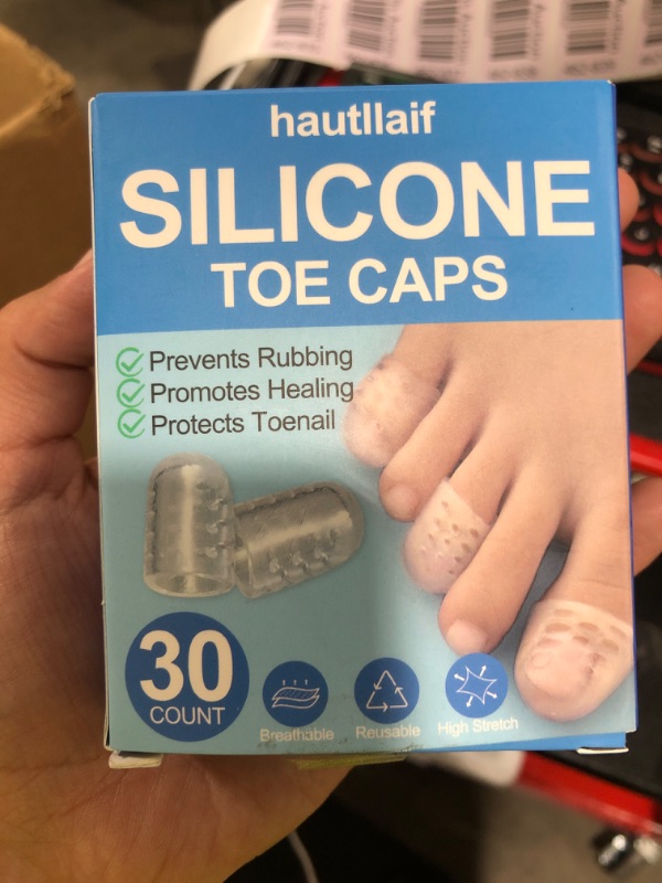 Photo 1 of Silicone Anti-Friction Toe Protector, 30 Pcs Gel Toe Protectors Breathable Toe Covers, Soft Clear Little Toe Protectors Caps Guards for Men Women, Toe Sleeves for Corns, Blisters and Pain Relief
