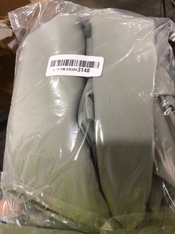 Photo 1 of NICETOWN Greyish Green Room Darkening Curtains for Kitchen, Window Treatment Thermal Insulated Solid Grommet Room Darkening Curtains/Drapes for Bedroom (Set of 2, 42 inches Wide by 48 inches Long)