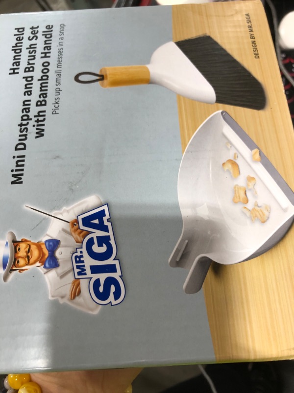 Photo 1 of MR.SIGA Mini Dustpan and Brush Set, Portable Cleaning Brush and Dustpan Combo with Bamboo Handle, 1 Set