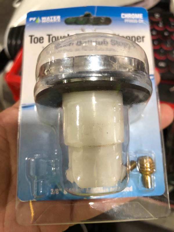 Photo 1 of Toe Touch (Tip Toe, Foot Actuated) Bath Tub/Bathtub Drain Stopper Includes 3/8" and 5/16" Fittings Chrome