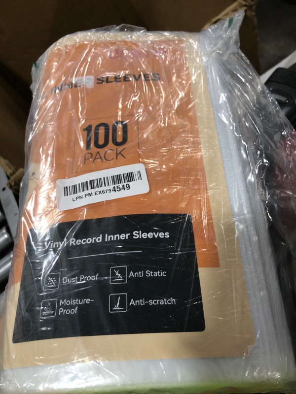 Photo 1 of 100-Pack 3-Ply Vinyl Sleeves Inner - 12 Inch Vinyl Protective Sleeves LP Album Cover,3 Layer Anti Static Rice Paper LP Sleeves Protect Your LP Collection (Inner Sleeves-Square)