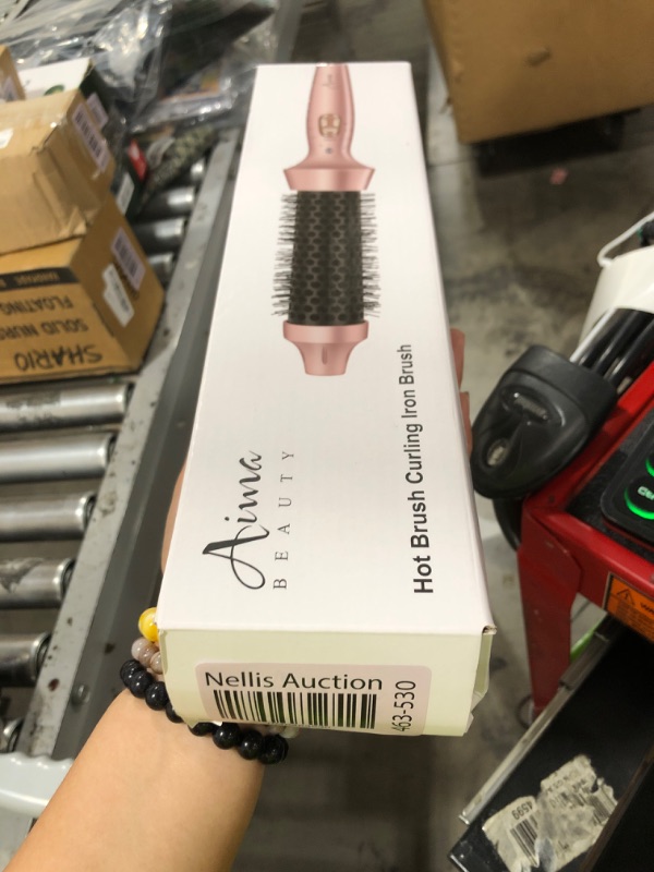 Photo 1 of Aima Beauty Hot Brush, 1.3"/35mm Heated Curling Brush Makes Hair Smoother, Softer, Thermal Brush Get Natural Curls, Easy to Use, 30S Fast Heating, Dual Voltage & 60 Mins Auto-Off, Gold