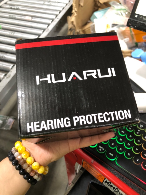 Photo 1 of HUARUI Noise Cancelling Helmet Attachable Ear Muffs Blocking Sound Reduction Ear Protection for Construction Site, Cap Mounted Protective Safety Ear Muffs with Hard Hat Mounting Adaptors Black