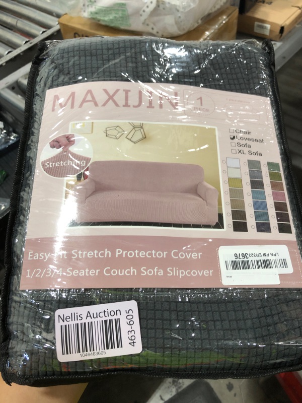 Photo 1 of MAXIJIN Stretch Loveseat Sofa Slipcovers 1 Piece Love Seat Couch Covers for 2 Cushion Couch Non Slip Sofa Cover Washable Dog Cat Proof Furniture Protector Pet Friendly (Loveseat, Gray)