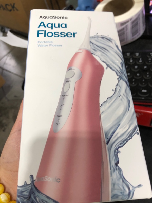 Photo 1 of AquaSonic Water Flosser - Cordless Rechargeable Water Flossers for Teeth Cleaning - Waterproof Aqua Flosser, Portable Oral Irrigator for Dental Cleaning with 5 Jet Tips – Braces Home Travel