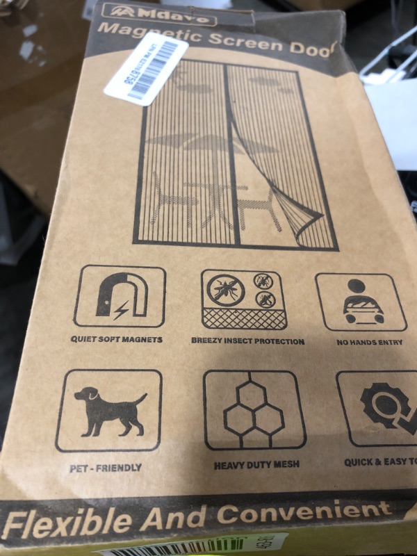 Photo 1 of Magnetic Screen Door, Keep Bugs Out, Pet & Kid Friendly?Works with Front Doors, Sliding Doors,Fit Door Size 29 x 80 Inches White