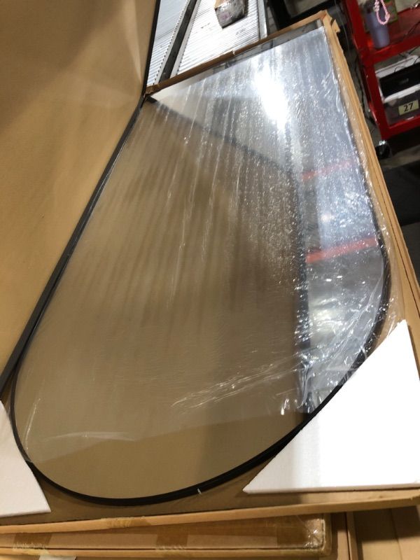 Photo 1 of Otlsh Arched Floor Mirror, 76"34" Full Length Mirror with Stand, Freestanding, Aluminum Frame - Black