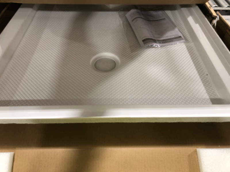 Photo 1 of DreamLine SlimLine 36 in. D x 54 in. W x 2 3/4 in. H Left Drain Double Threshold Shower Base in White, DLT-1036541